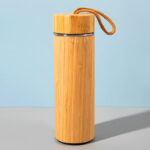 Mikenda 500ML/17OZ Wholesale Bamboo Water Bottle Natural Bamboo Stainless Steel Vacuum Insulated Infuser Bamboo Thermos Flask - Product Image 5