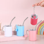 New Arrival 3oz Stainless Steel Mini Tumblers for Beach Party Ice Cream Cups with Lids Sublimation Beadboard Cups - Product Image 1