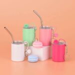 New Arrival 3oz Stainless Steel Mini Tumblers for Beach Party Ice Cream Cups with Lids Sublimation Beadboard Cups - Product Image 3
