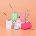 New Arrival 3oz Stainless Steel Mini Tumblers for Beach Party Ice Cream Cups with Lids Sublimation Beadboard Cups - Product Image 4