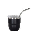 New Arrival 4oz Double Wall Stainless Steel Powder Coated Shot Glass Tumbler the Drinking Cup Mini Coffee Mug With Straw - Product Image 3