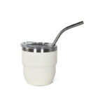 New Arrival 4oz Double Wall Stainless Steel Powder Coated Shot Glass Tumbler the Drinking Cup Mini Coffee Mug With Straw - Product Image 4