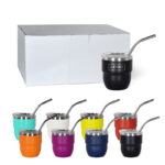 New Arrival 4oz Double Wall Stainless Steel Powder Coated Shot Glass Tumbler the Drinking Cup Mini Coffee Mug With Straw - Product Image 5