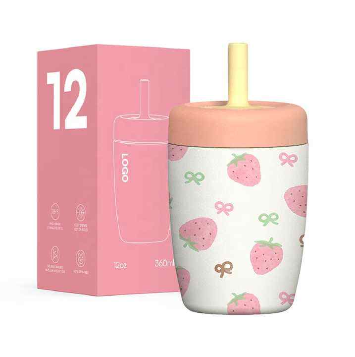 New Design Multi-Size Double Wall Stainless Steel Kids Tumbler 12oz, 18oz, 22oz with Ergonomic Handle and Sleek Appearance - Product Image 1