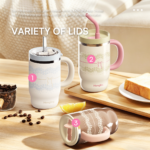 Portable 27oz Double Wall Stainless Steel Insulated Tumbler with Glass Inner Cup Glass Tumbler BPA-FREE - Product Image 4