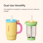 Portable 27oz Double Wall Stainless Steel Insulated Tumbler with Glass Inner Cup Glass Tumbler BPA-FREE - Product Image 5