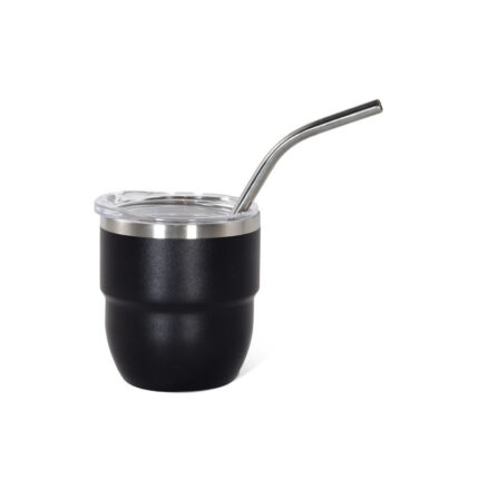 New Arrival 4oz Double Wall Stainless Steel Powder Coated Shot Glass Tumbler the Drinking Cup Mini Coffee Mug With Straw - #1