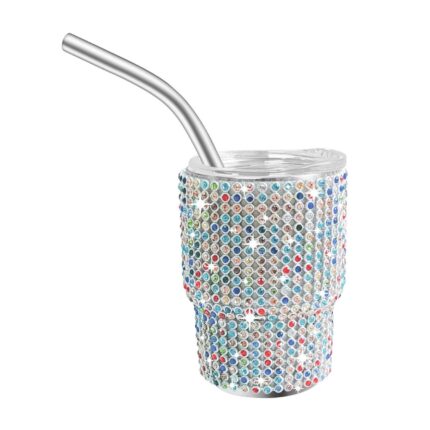 Wholesale Bulk 3oz Baby Cute Tequila Shots Insulated Mini Tumbler With Metal Straw and Lid Rhinestone Bling Valentine Travel Mug - 13
