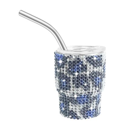 Wholesale Bulk 3oz Baby Cute Tequila Shots Insulated Mini Tumbler With Metal Straw and Lid Rhinestone Bling Valentine Travel Mug - 15