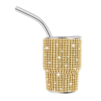 Wholesale Bulk 3oz Baby Cute Tequila Shots Insulated Mini Tumbler With Metal Straw and Lid Rhinestone Bling Valentine Travel Mug - 2