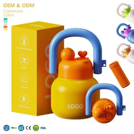 Custom logo 1000ml Sus 316 Stainless Steel Portable Insulated Lin Lin Thermos Bottle Water Jugs with Straws for Adult Children - 2