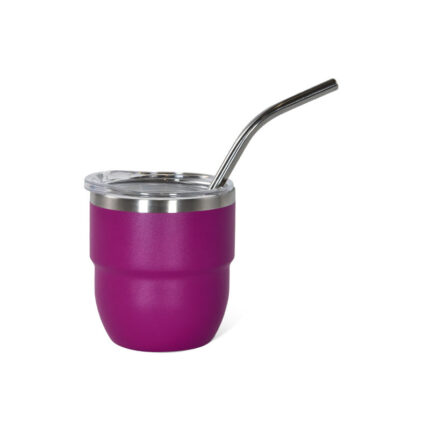 New Arrival 4oz Double Wall Stainless Steel Powder Coated Shot Glass Tumbler the Drinking Cup Mini Coffee Mug With Straw - #3