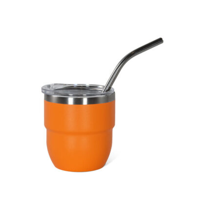 New Arrival 4oz Double Wall Stainless Steel Powder Coated Shot Glass Tumbler the Drinking Cup Mini Coffee Mug With Straw - #4