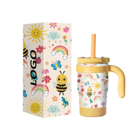 Wholesale 14 oz Stainless Steel Kids Tumblers Leak-Proof Straw BPA Free Insulated Vacuum Flask Eco-Friendly 12-24hr Thermal - 4