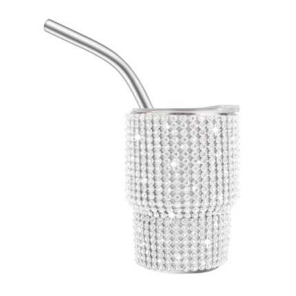 Wholesale Bulk 3oz Baby Cute Tequila Shots Insulated Mini Tumbler With Metal Straw and Lid Rhinestone Bling Valentine Travel Mug - 5