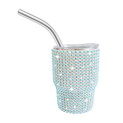 Wholesale Bulk 3oz Baby Cute Tequila Shots Insulated Mini Tumbler With Metal Straw and Lid Rhinestone Bling Valentine Travel Mug - 6
