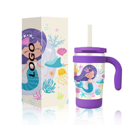 Wholesale 14 oz Stainless Steel Kids Tumblers Leak-Proof Straw BPA Free Insulated Vacuum Flask Eco-Friendly 12-24hr Thermal - 7