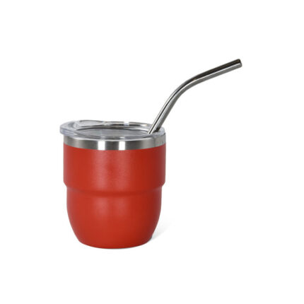 New Arrival 4oz Double Wall Stainless Steel Powder Coated Shot Glass Tumbler the Drinking Cup Mini Coffee Mug With Straw - #8