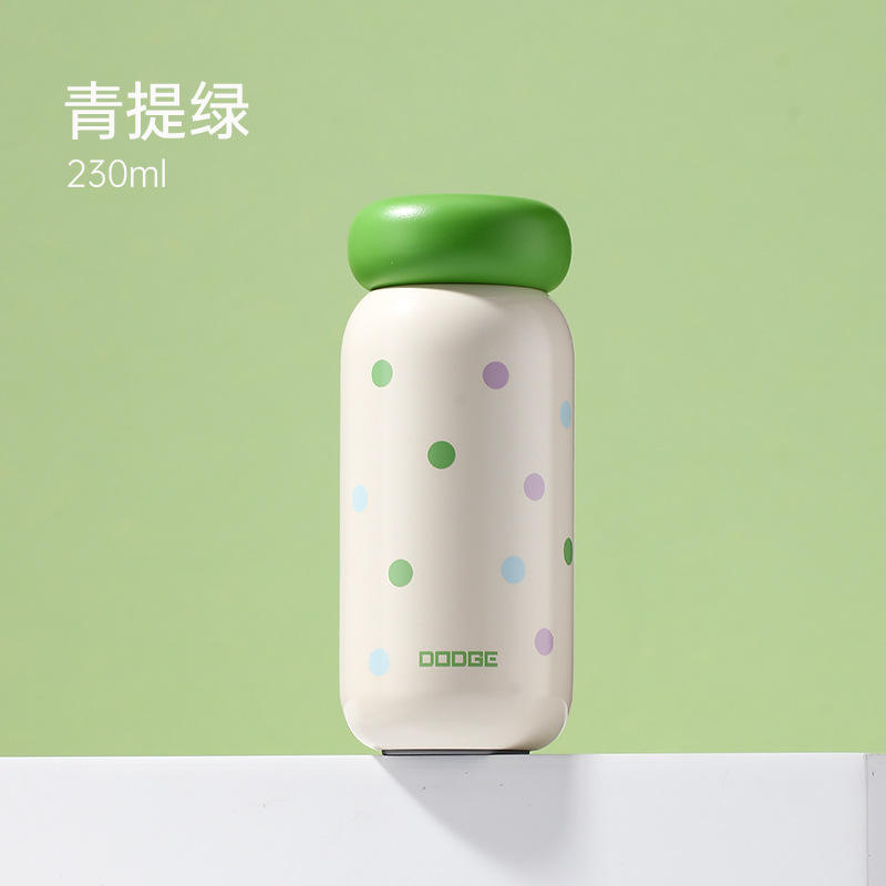 Hildodge New Style Thermos Cup High-value Light Luxury Student Portable Insulation Pocket Cup for Boys and Girls - Green and green