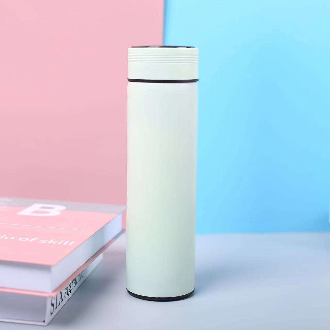 Kecolove 500ml 304 Stainless Steel Smart LED Digital Temperature Sensor Display Adult Business Gifts Mug Insulated Tumbler - Light Green-Temperature display