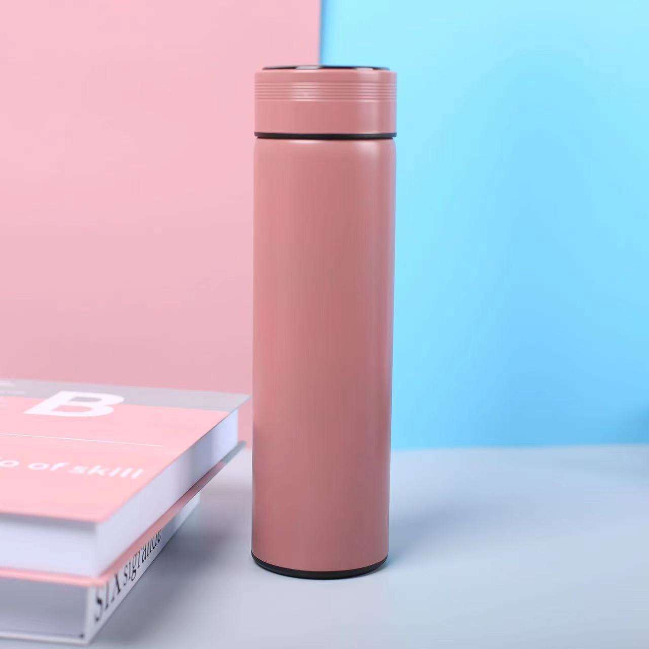 Kecolove 500ml 304 Stainless Steel Smart LED Digital Temperature Sensor Display Adult Business Gifts Mug Insulated Tumbler - Red-Temperature display