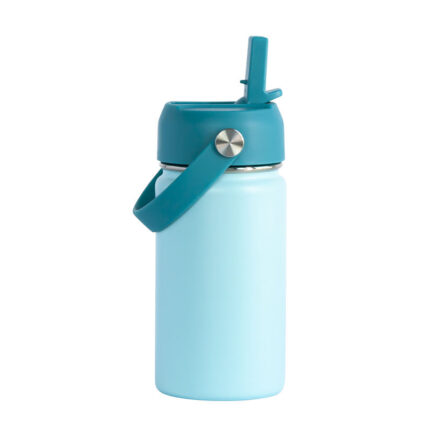2026 New Trend Powder Coated Kids Sippy Thermal Thermos Water Bottle 450 750 1000ml Custom Logo Colorful Stainless Child Bottle - Sky Blue