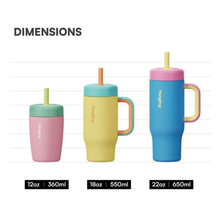 Christmas Gifts 18oz Cute Kids BPA-free Stainless Steel Double Wall Vacuum Insulated Tumbler with Straw - Sky Blue