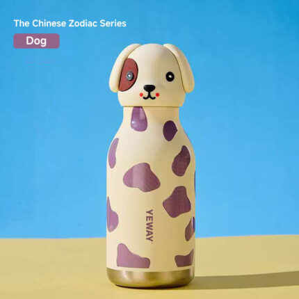 YEWAY Portable Animal Water Bottle 316 Stainless Steel Insulated Vacuum Flask School Kids Thermal Mug 450ml Leakproof Tumbler - dog