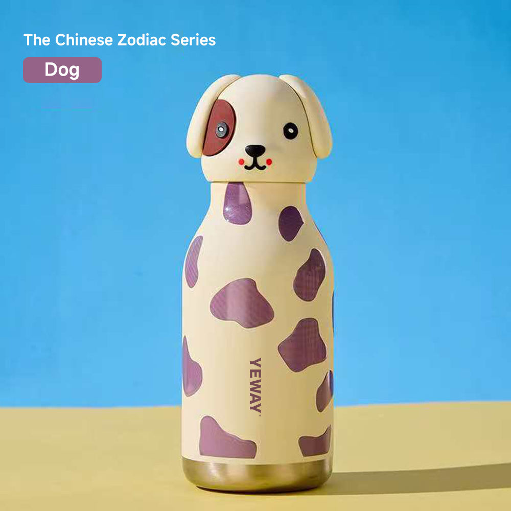 YEWAY Portable Animal Water Bottle 316 Stainless Steel Insulated Vacuum Flask School Kids Thermal Mug 450ml Leakproof Tumbler - dog