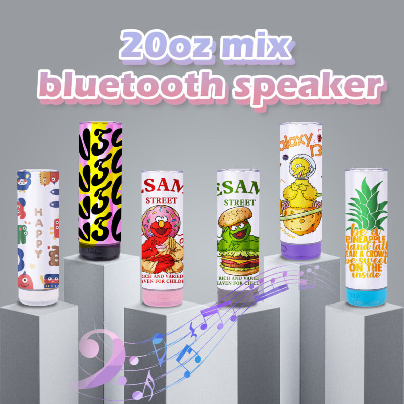 USA Stocked RTS 20oz Blue Tooth Speaker Tumbler Sublimation Straight Blanks Stainless Steel Mixed Colored Speaker Water Mugs - Product Image 2