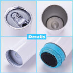USA Stocked RTS 20oz Blue Tooth Speaker Tumbler Sublimation Straight Blanks Stainless Steel Mixed Colored Speaker Water Mugs - Product Image 3