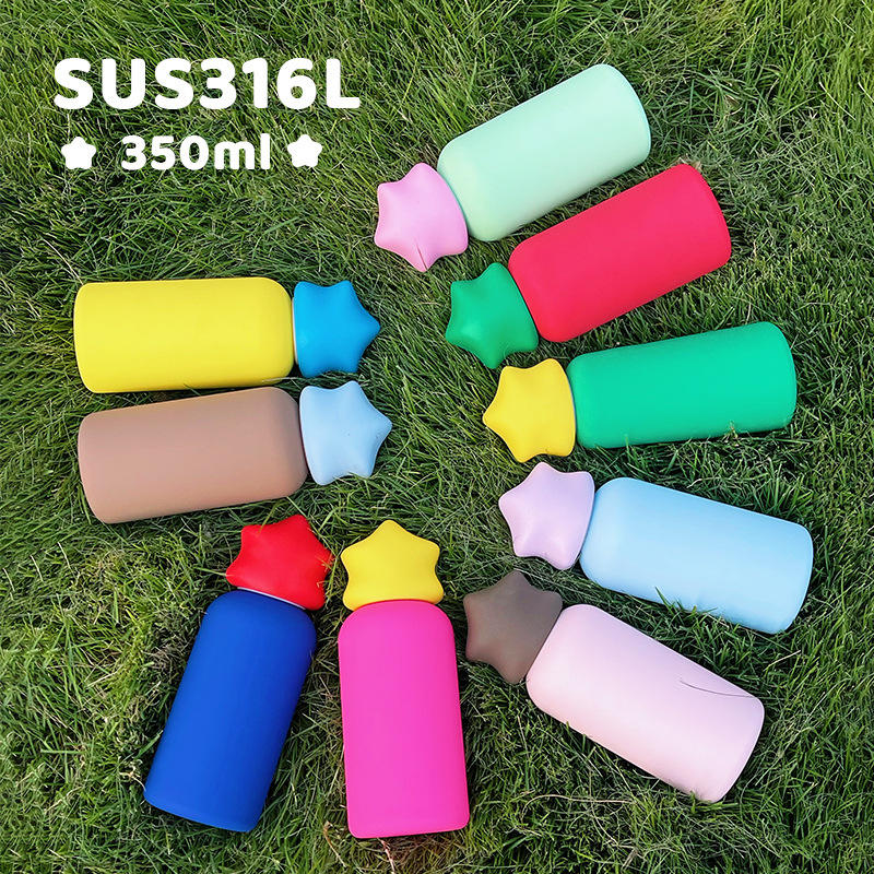 Wholesale 350ml Kids Water Bottle Stainless Steel SS316 Mini Cup Vacuum Outdoor Tumbler with Star Lid for Laser Engravings - Product Image 1