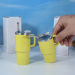 Wholesale 3oz Laserable Mini Stainless Steel Tumblers Set New Color Paint 100pcs with Off-Handle Shot Glass Lid Straw for Gifts - Product Image 3