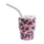 Wholesale Bulk 3oz Baby Cute Tequila Shots Insulated Mini Tumbler With Metal Straw and Lid Rhinestone Bling Valentine Travel Mug - Product Image 4