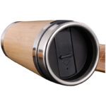 Wood Travel Insulated Coffee Cup Stainless Steel Bamboo Mug With Lid Cool Coffee Mugs - Product Image 5
