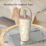 Stainless Steel Tumbler 30oz Handle Travel Mug with Dust-proof Lid Patent Protected Insulated-Peiway - Image 3