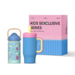 Kids Insulated Lunch &amp Hydration Gift Box Double Wall Stainless Steel Bottle Handle Cup Set -Peiway