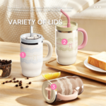 27oz Double Wall Stainless Steel Insulated Tumbler with a Glass Inner Cup That Can Be Used- Peiway - Image 5