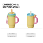 27oz Double Wall Stainless Steel Insulated Tumbler with a Glass Inner Cup That Can Be Used- Peiway - Image 6